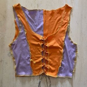 Shein orange and lilac crop top size M